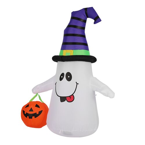 The Holiday Aisle Halloween Inflatable Led Ghost With Pumpkin Lantern